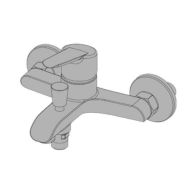 Wall mount bath shower mixer